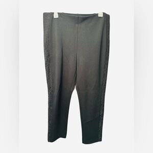 Chico's Black Leggings with Textured Side Panels